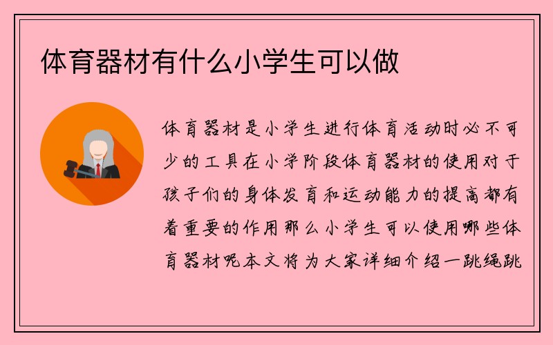 体育器材有什么小学生可以做