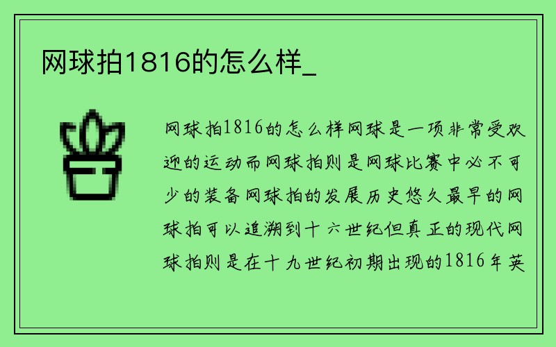 网球拍1816的怎么样_