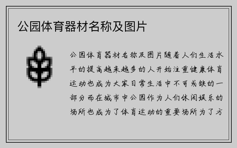 公园体育器材名称及图片